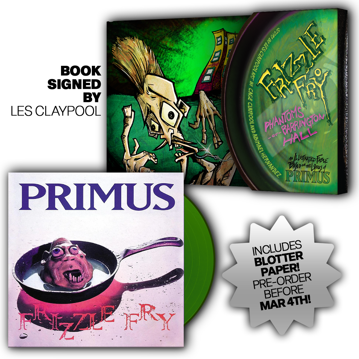 PRIMUS presents Frizzle Fry: The Phantoms of Barrington Hall + Vinyl LP (Signed by Les Claypool)